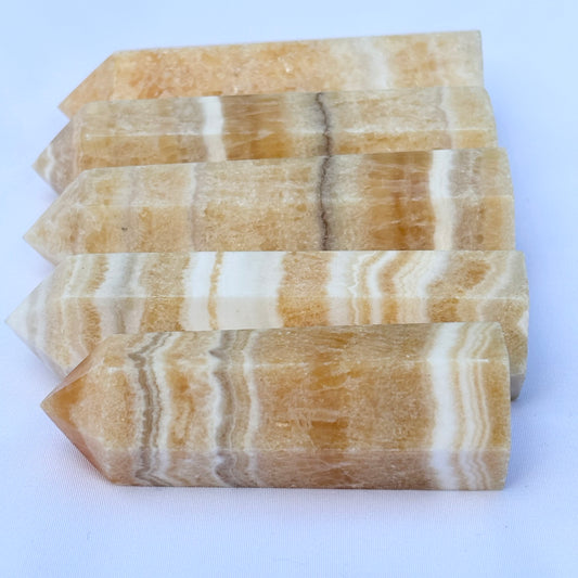 Banded Orange Calcite Points Pack of 3