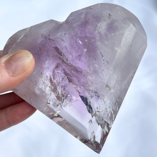 Phantom Amethyst Faceted Heart #2 from UK Wholesale Crystals