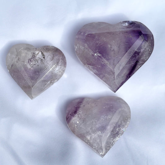 Phantom Amethyst Faceted Hearts Bundle #1 from UK Wholesale Crystals