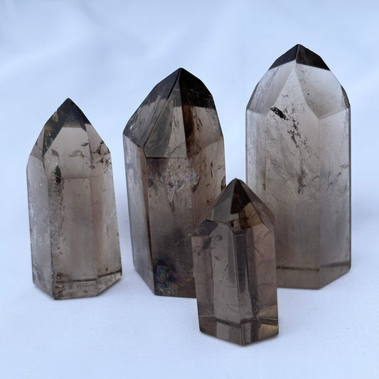 Brazilian Smokey Quartz Points Bundle 241g 4 Pieces