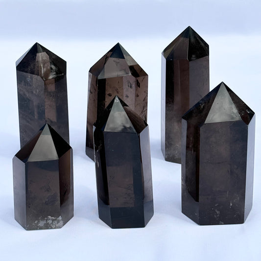 Smokey Quartz Points Bundle 995g 6 Pieces