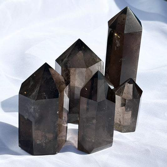 Smokey Quartz Points Bundle 840g 5 Pieces - UK Wholesale Crystals 