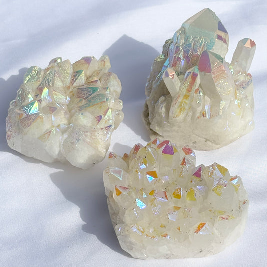 Angel Aura Quartz Clusters Bundle 575g 3 Pieces