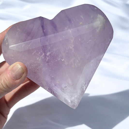 Phantom Amethyst Faceted Heart #1 from UK Wholesale Crystals