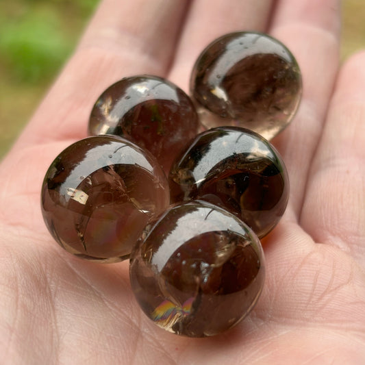 Smokey Quartz Mini Spheres Pack