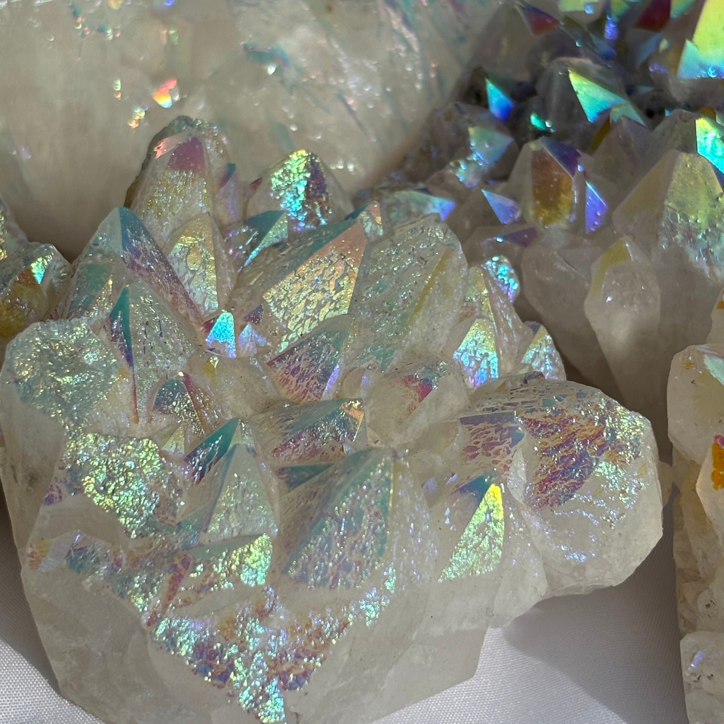 Angel Aura Quartz Clusters