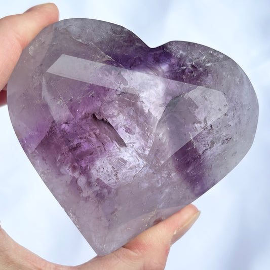 Phantom Amethyst Faceted Heart #3 from UK Wholesale Crystals