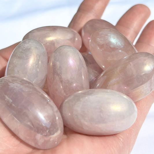 Aura Rose Quartz Tumblestones from UK Wholesale Crystals