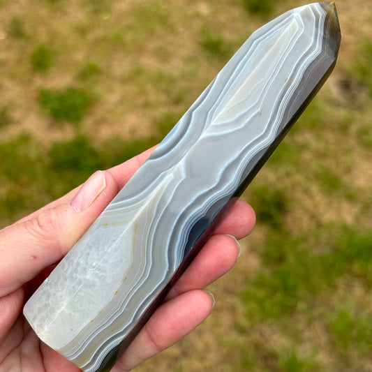 Banded Agate Tower 206g from UK Wholesale Crystals