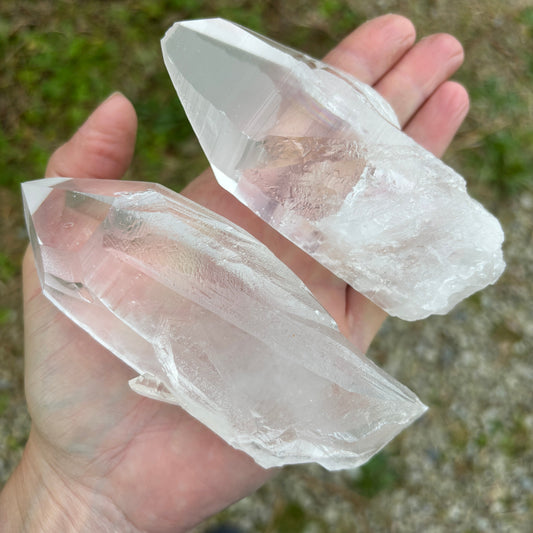 Brazilian Clear Lemurian Quartz Bundle 2 Pieces 524g from UK Wholesale Crystals