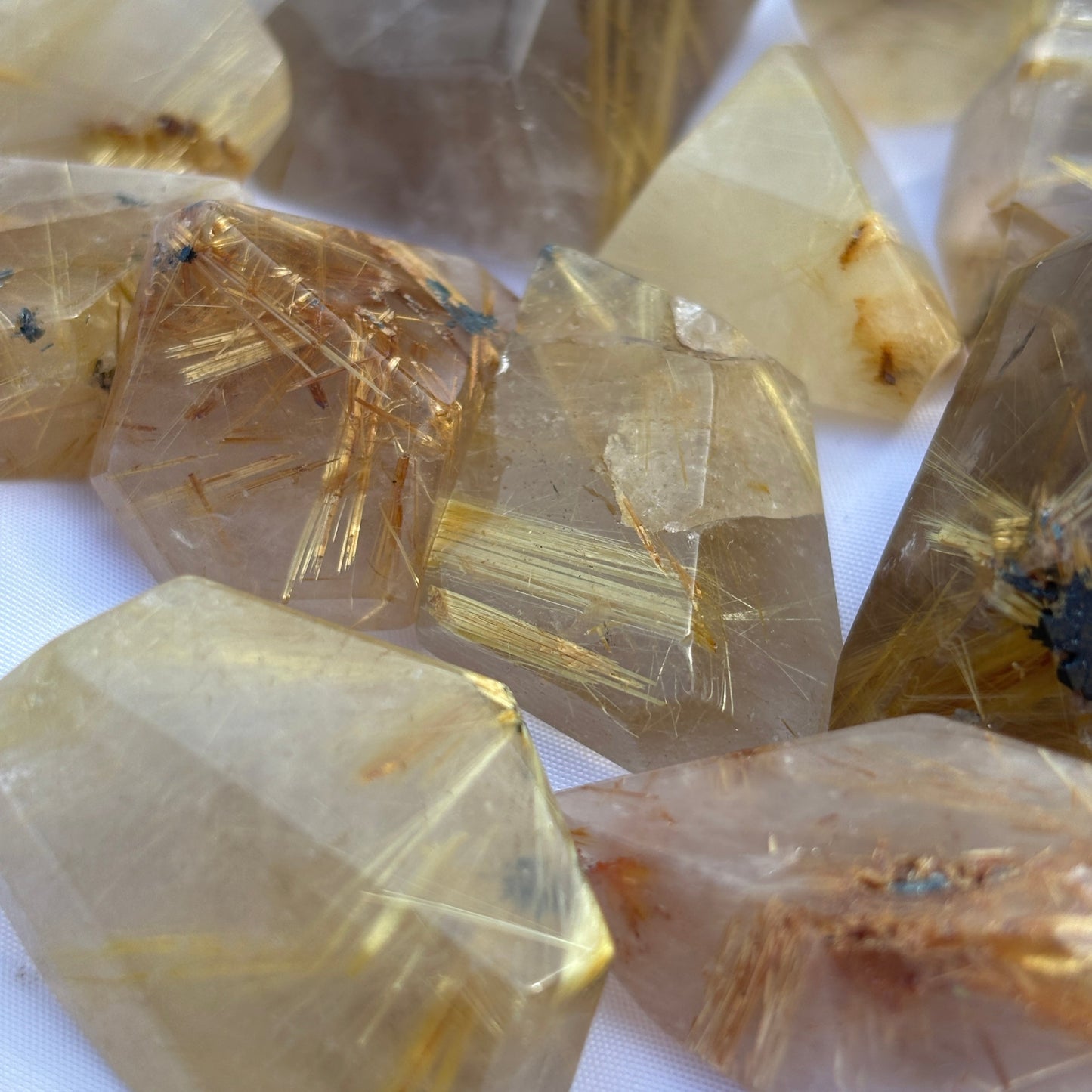 Brazilian Rutilated Quartz Freeforms 174g 12 Pieces from UK Wholesale Crystals