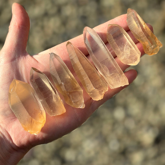 Golden Lemurian Quartz Bundle 185g 7 Pieces from UK Wholesale Crystals