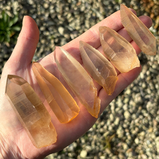 Golden Lemurian Quartz Bundle 207g 6 Pieces from UK Wholesale Crystals