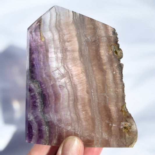 Half Polished Rainbow Fluorite Slab #2 from UK Wholesale Crystals