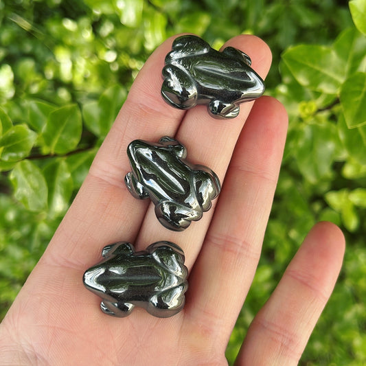 Hematite Mini Frogs Pack of 5 from UK Wholesale Crystals