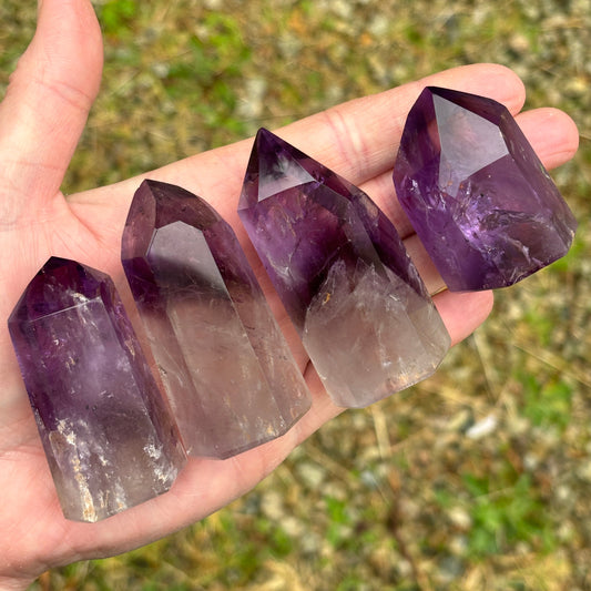 High Quality Brazilian Amethyst Points Bundle 275g 4 Pieces from UK Wholesale Crystals