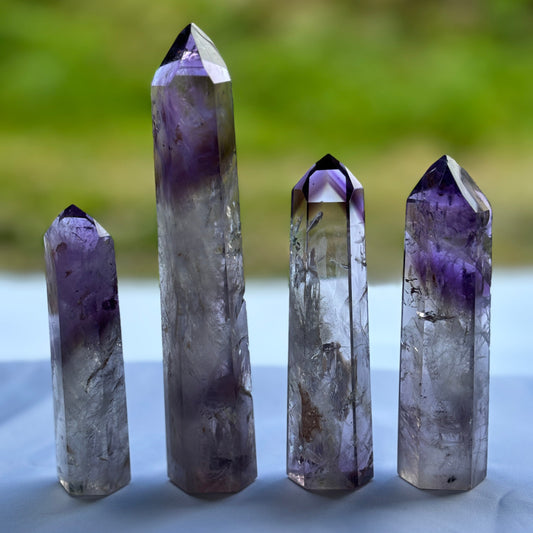 High Quality Brazilian Amethyst Points Bundle 405g 4 Pieces from UK Wholesale Crystals