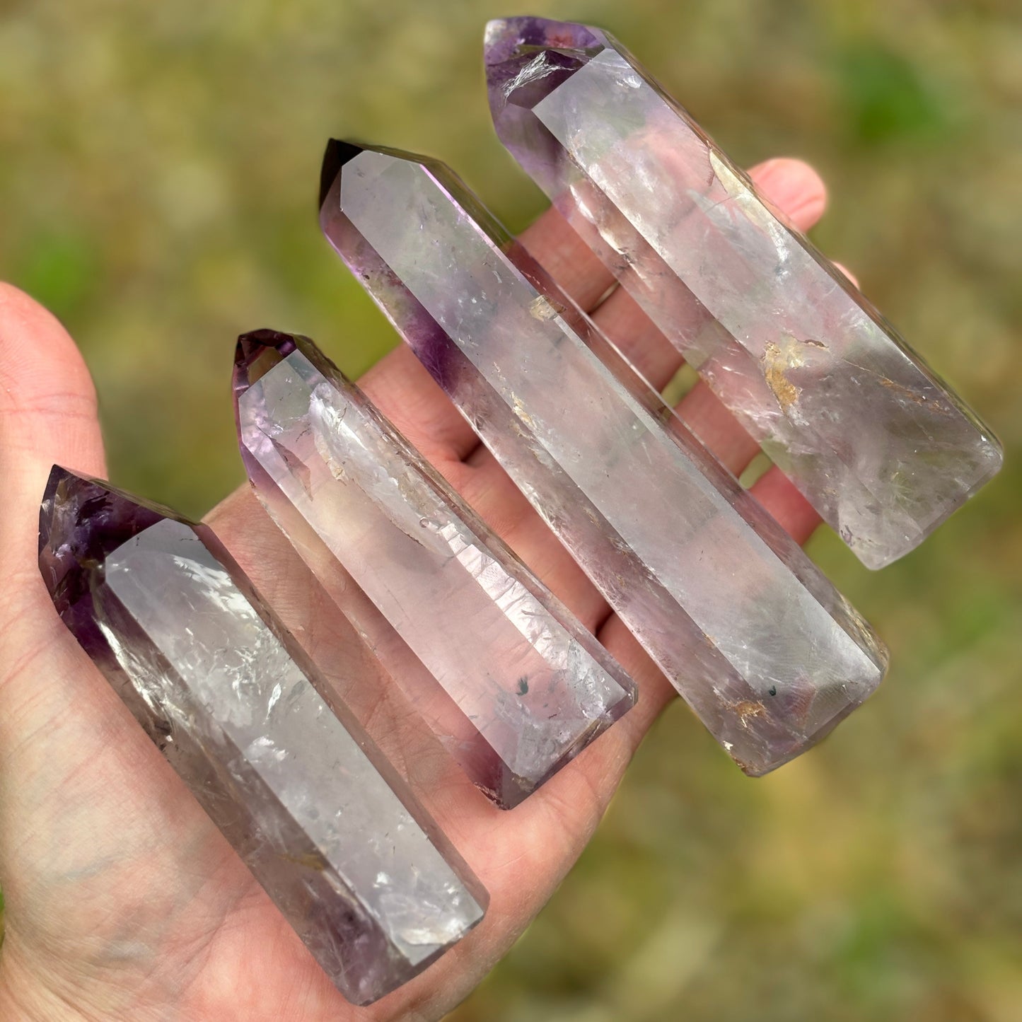 High Quality Brazilian Amethyst Points Bundle 421g 4 Pieces from UK Wholesale Crystals