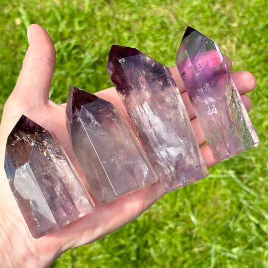 High Quality Brazilian Amethyst Points Bundle 507g 4 Pieces from UK Wholesale Crystals