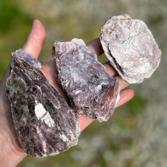 Lepidolite Raw Slabs Bundle 512g 3 Pieces from UK Wholesale Crystals