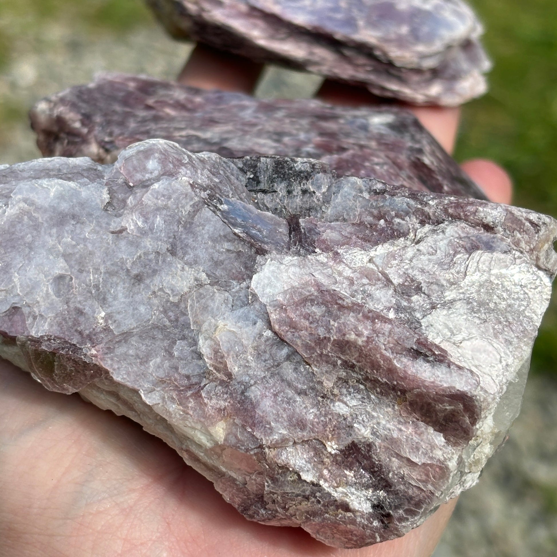 Lepidolite Raw Slabs Bundle 512g 3 Pieces from UK Wholesale Crystals