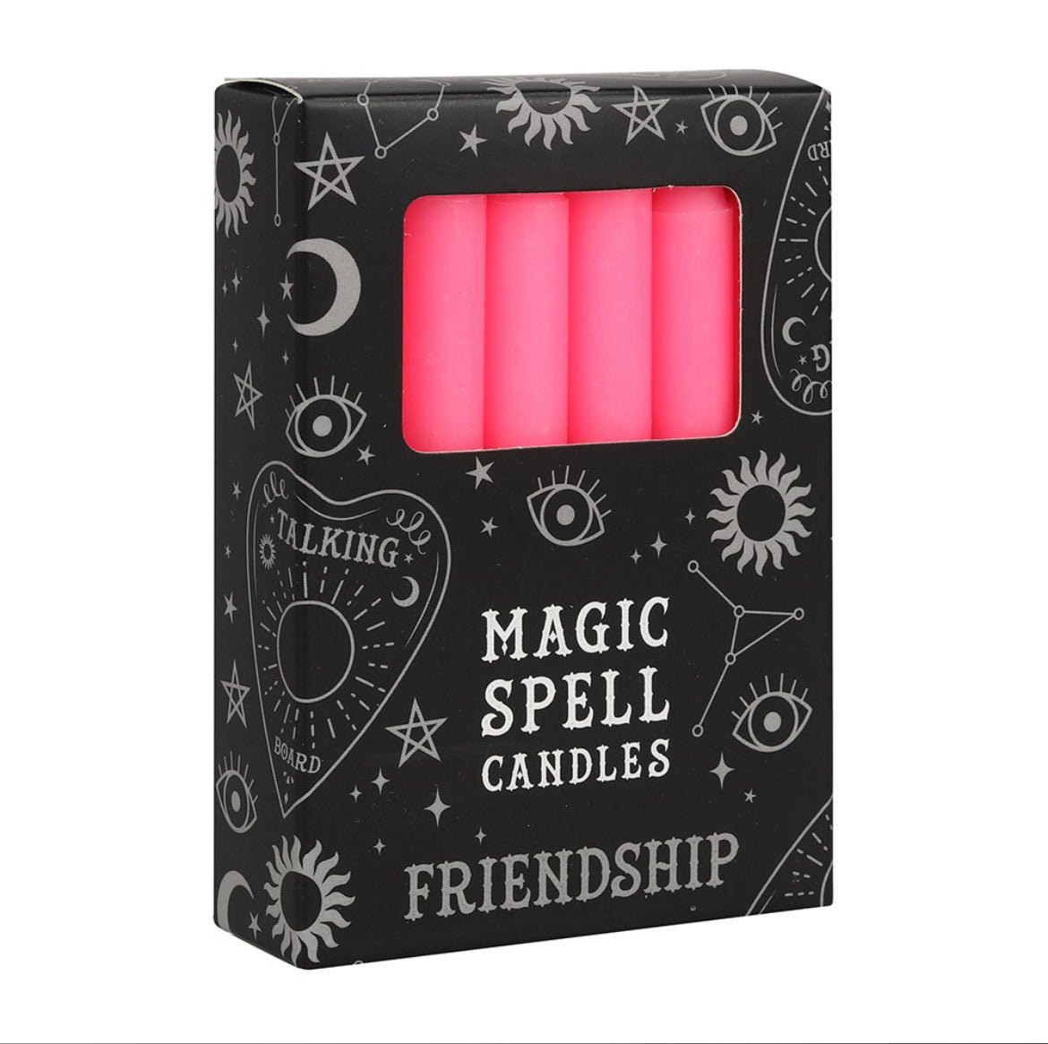 Pack of 12 Pink Magic Spell Candles for Friendship from UK Wholesale Crystals