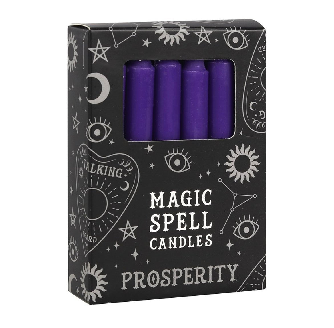 Pack of 12 Purple Magic Spell Candles for Prosperity from UK Wholesale Crystals