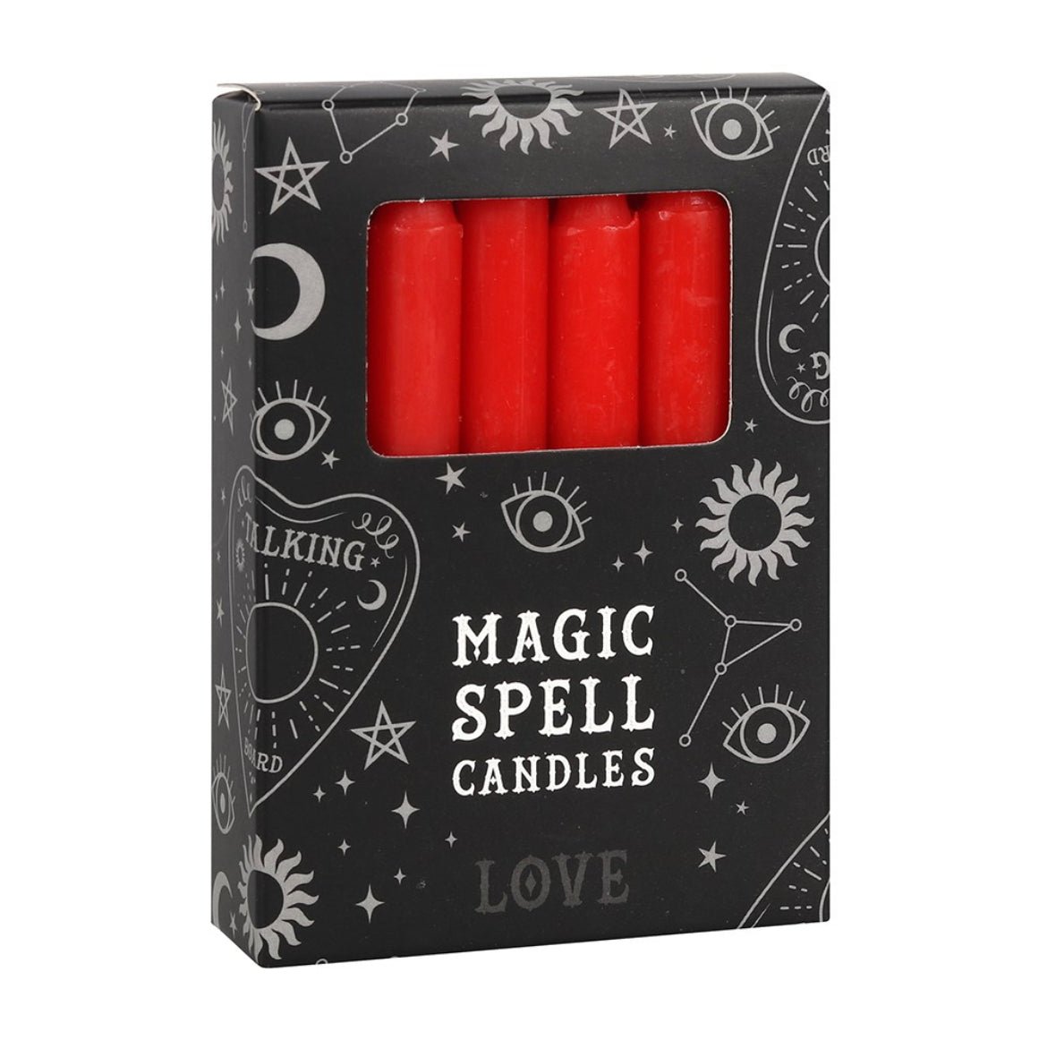 Pack of 12 Red Magic Spell Candles for Love from UK Wholesale Crystals