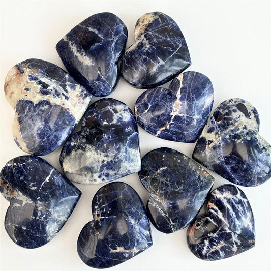 Sodalite Hearts 10 Pieces - Bundle #1 from UK Wholesale Crystals