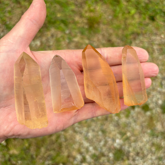 Tangerine Lemurian Quartz Bundle 195g 4 Pieces from UK Wholesale Crystals